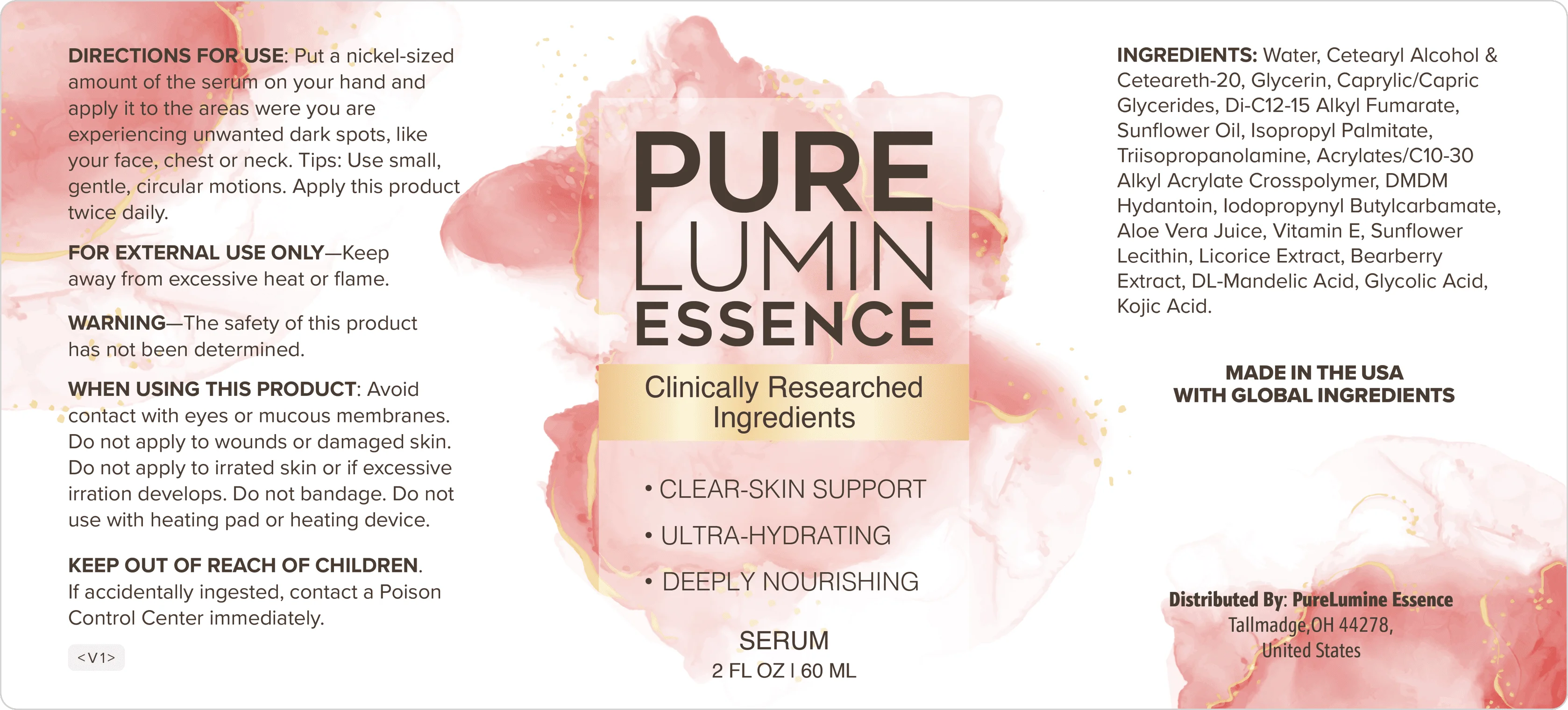 PureLumin Essence Label